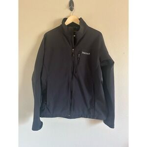 Marmot Jacket Men's Size Large  Black Full Zip Softshell Zip Pockets CC 426